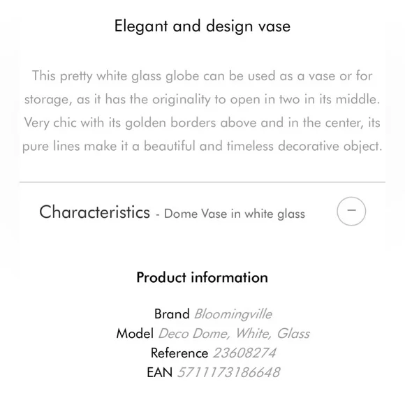 Bloomingville Elegant Dome Glass Vase - Picture 5 of 5